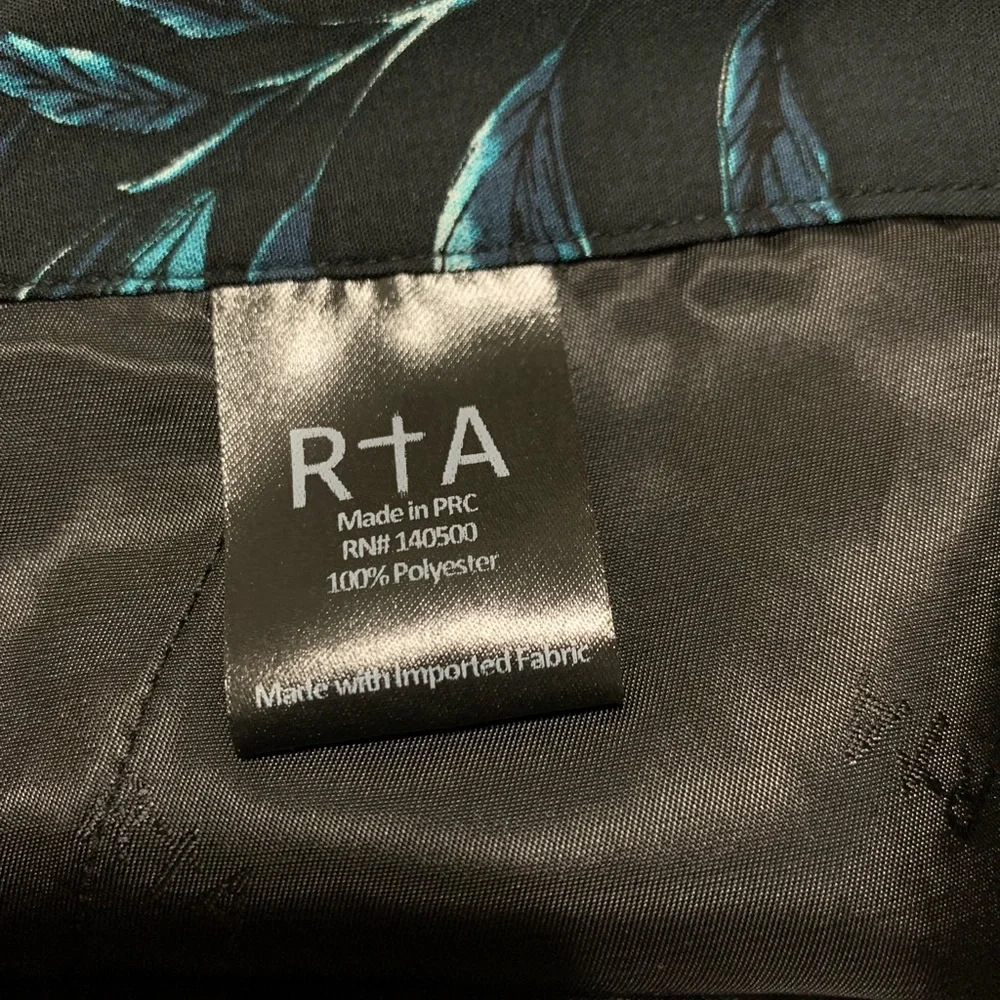 NWT RtA Black/Blue Taja Tropical Pants - Picture 6 of 13